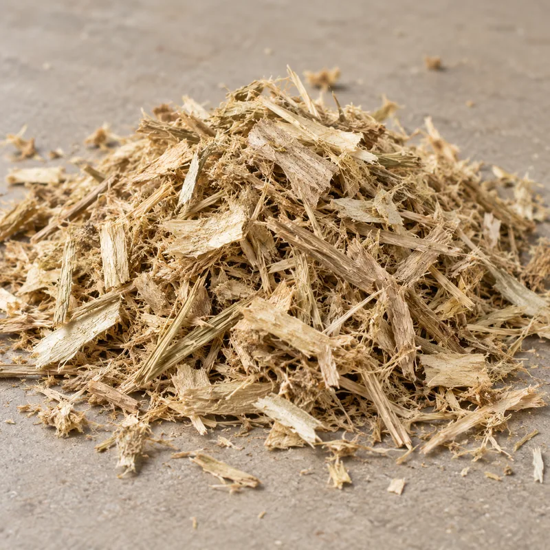 Referencia de materia prima fibrosa de textura gruesa